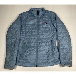 Patagonia Women Small Blue Nano Puff Insulated Puffer Full Zip Jacket Outdoor